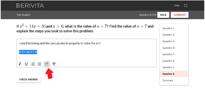 How do I answer free-response questions? | Derivita Support Center